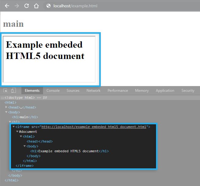 HTML5 iFrame / Example tag preview