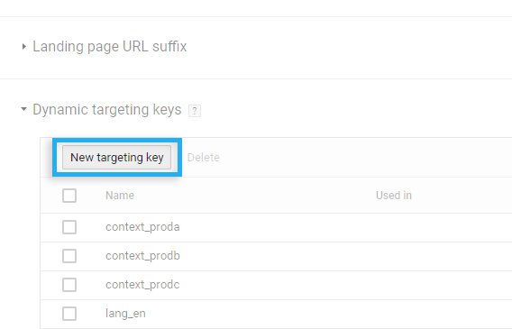 Google Campaign Manager / Advertives / Properties / Dynamic Targeting Keys