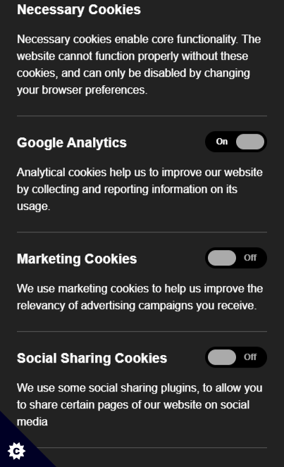 msi.com / Example Cookie Consent Screen