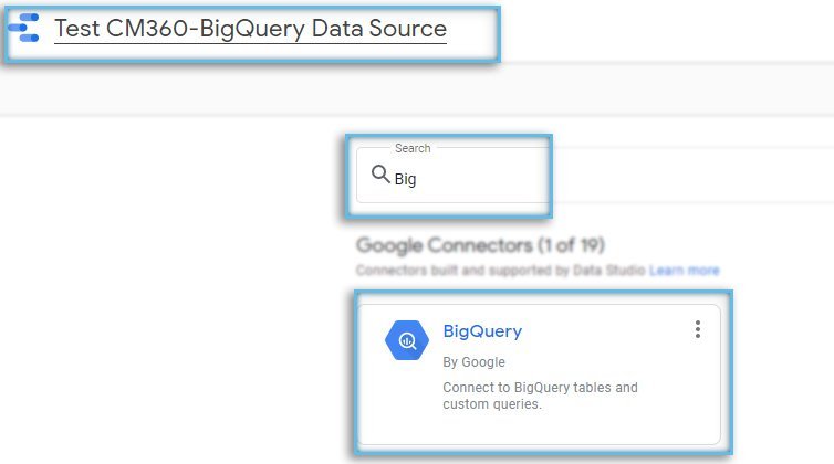 Google Data Studio / Data Source / Connectors